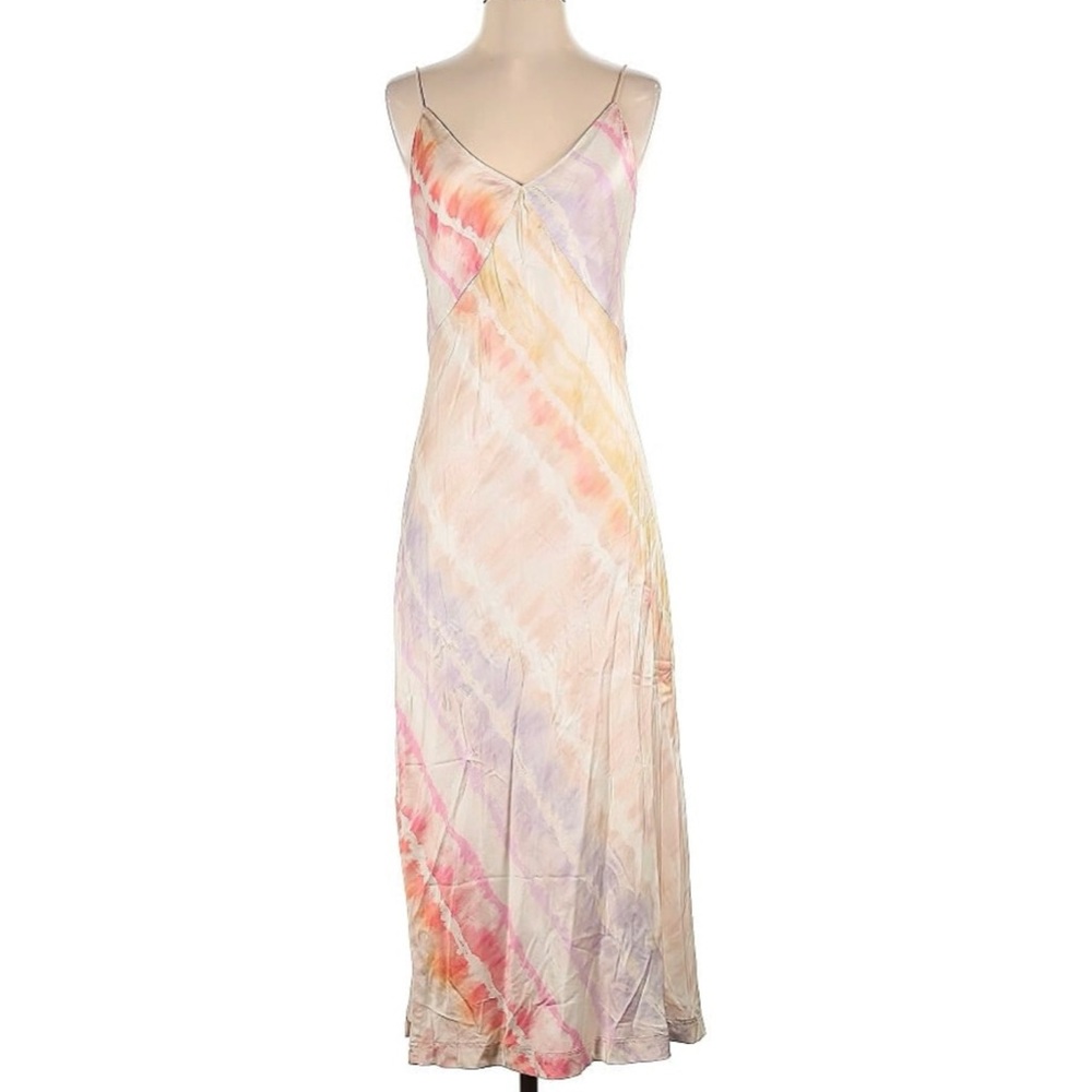AllSaints Melody Marea Tie Dye Silk Blend Midi Dress - Picture 4 of 5
